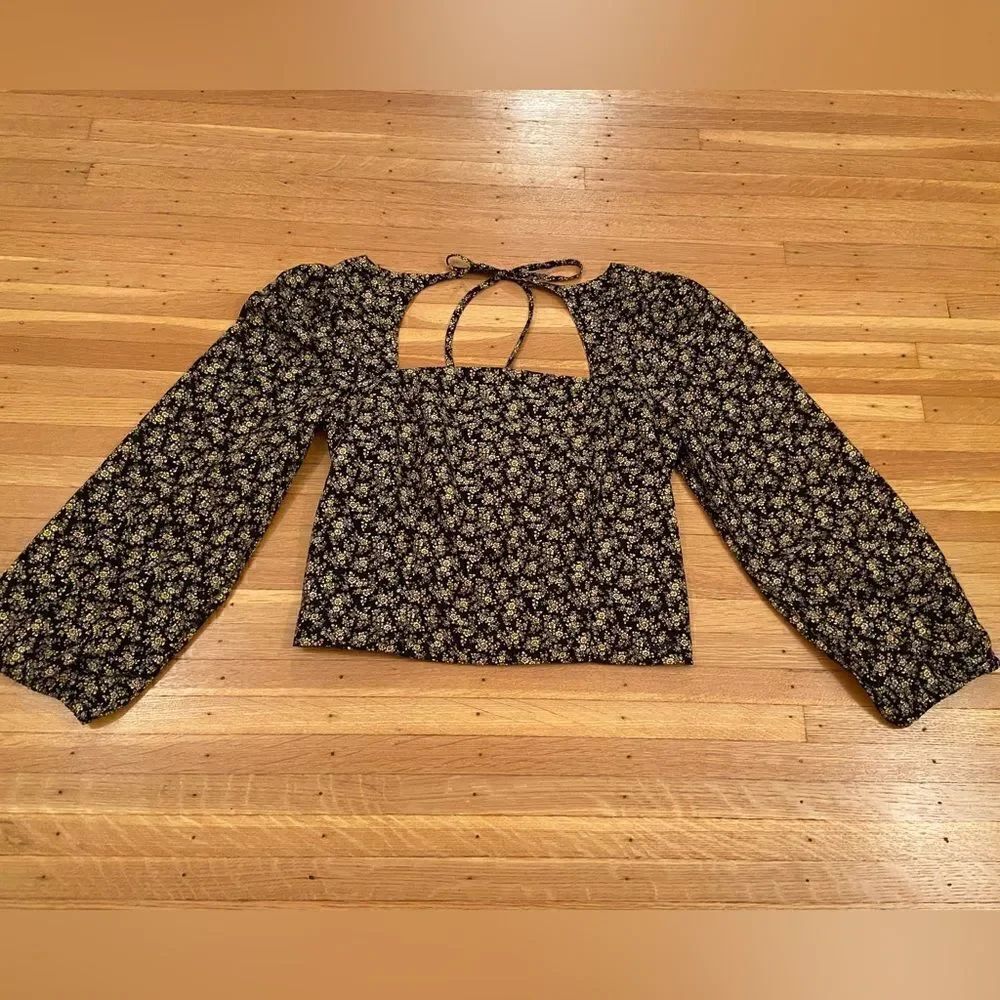 Levi’s Finn Blouse black/yellow floral long sleeve top